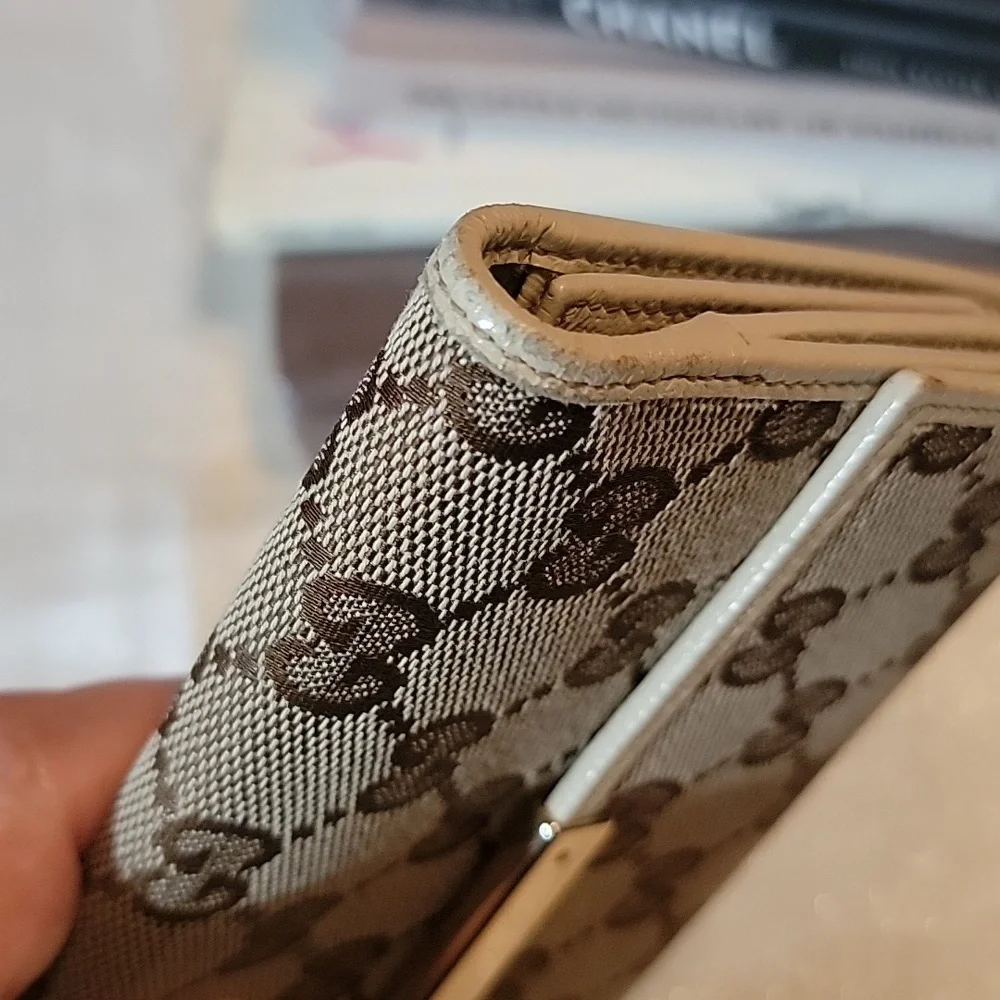 Gucci GG Monogram Logo Canvas Leather Long Wallet Authentic - Picture 14 of 16